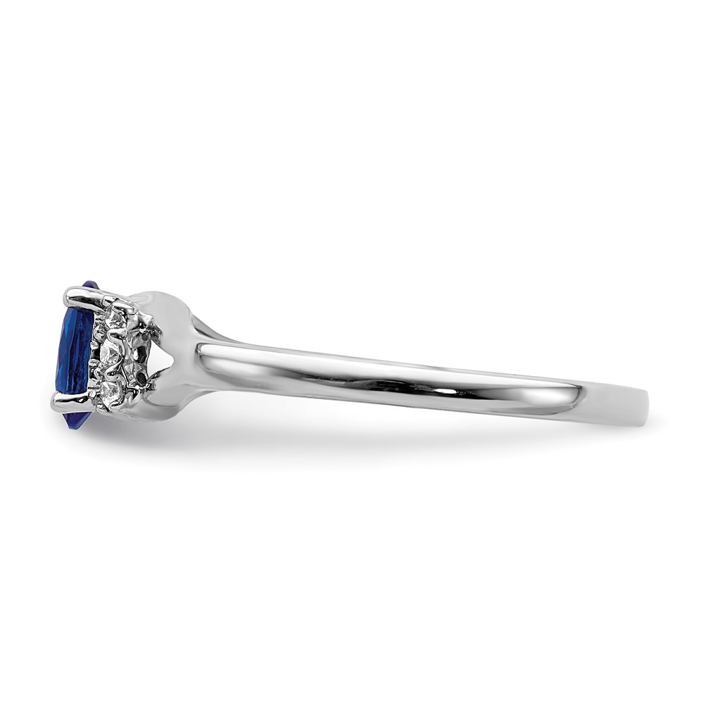 14k White Gold Diamond and Oval Sapphire Ring (RM5761-SA-007-WA)