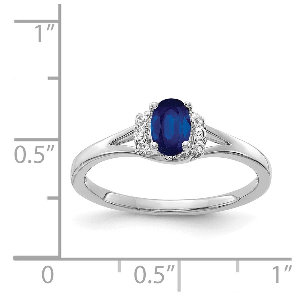 14k White Gold Diamond and Oval Sapphire Ring (RM5761-SA-007-WA)