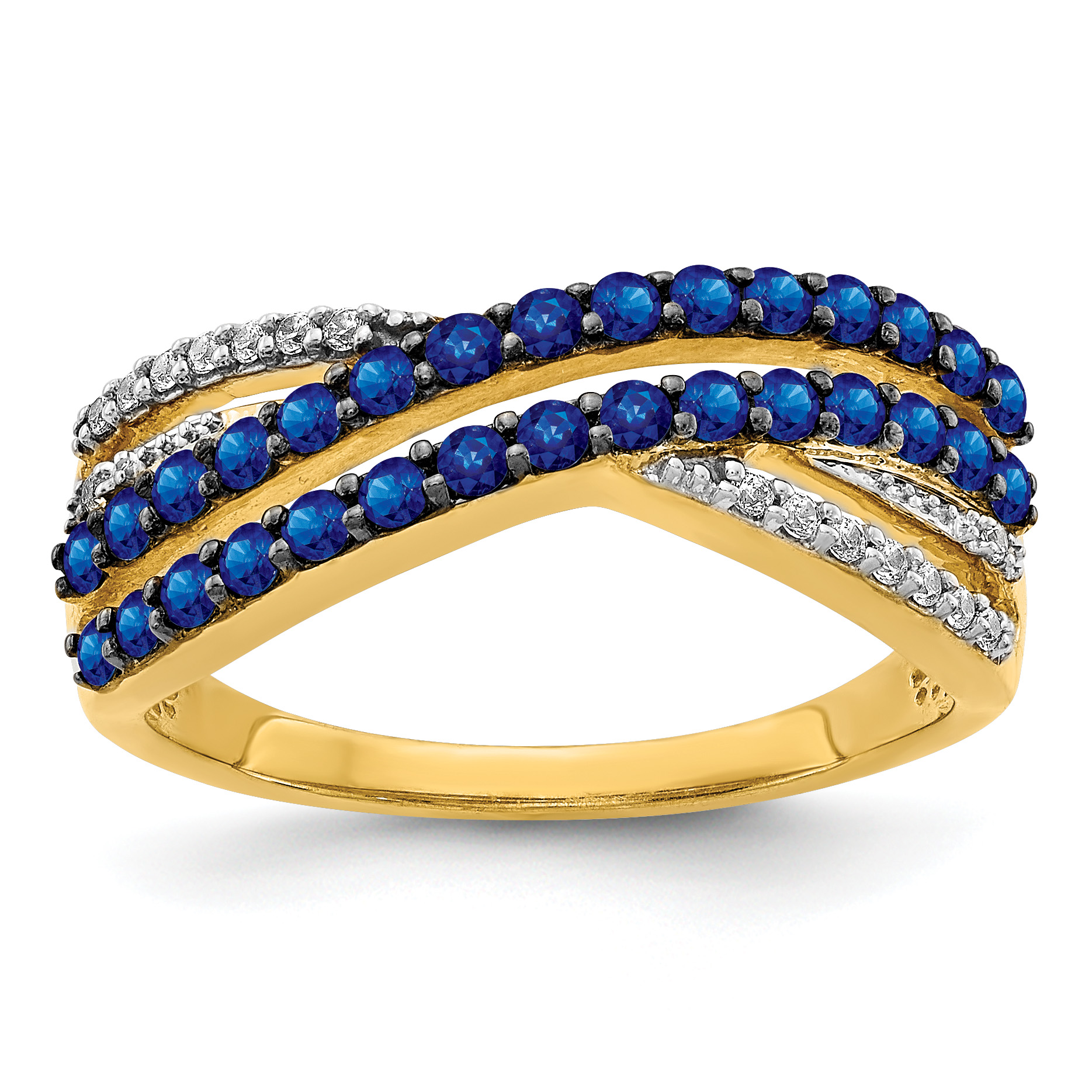 14k Sapphire and Diamond Ring (RM5770-SA-008-YA)