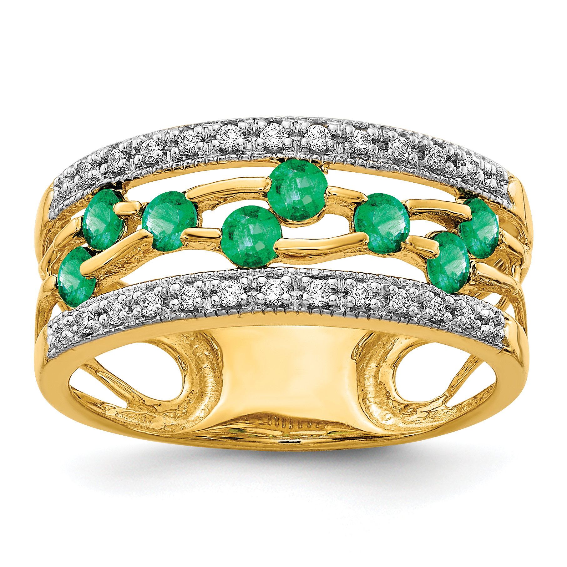 14k Emerald and Diamond Ring (RM5771-EM-013-YA)