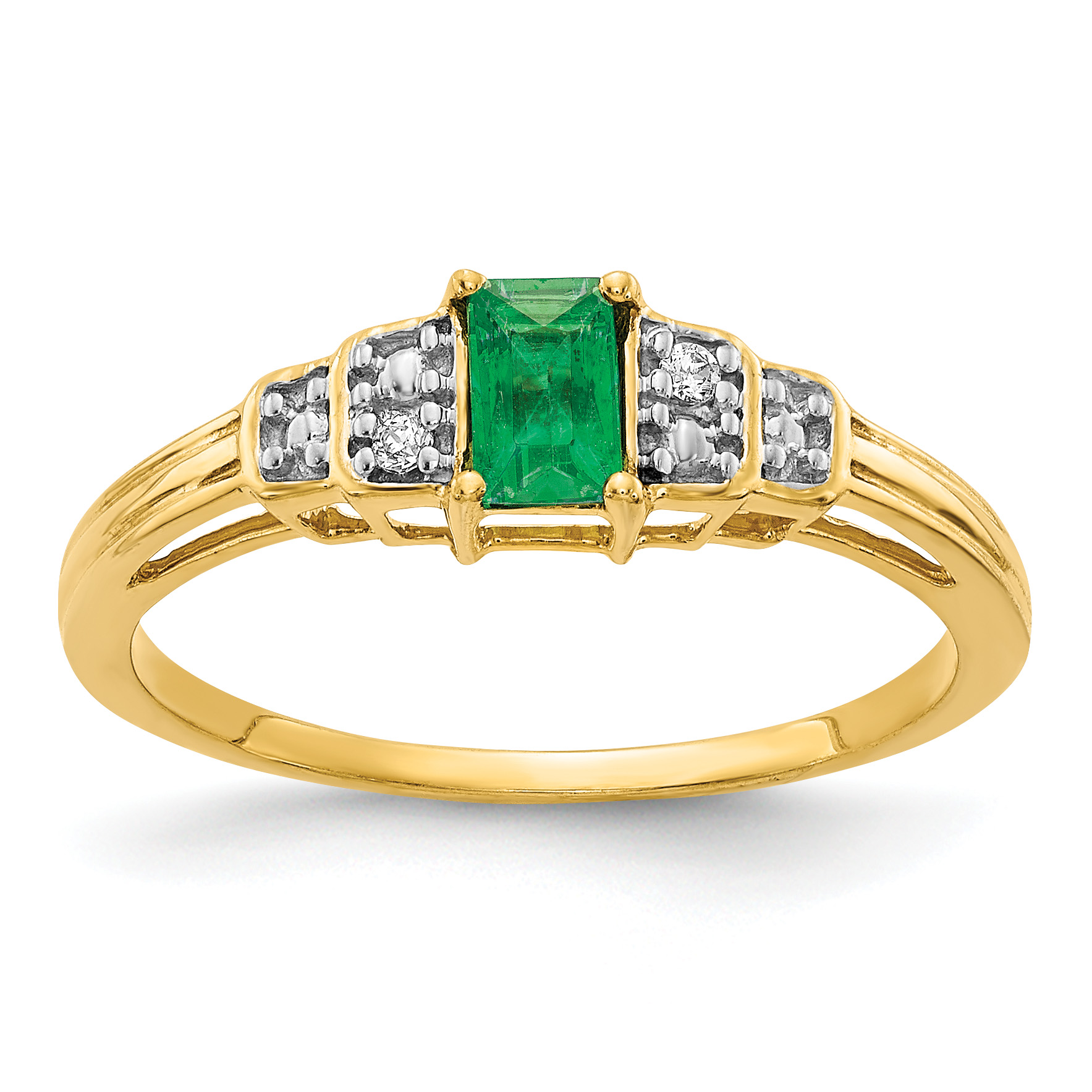 14k Emerald and Diamond Ring (RM5777-EM-002-YA)