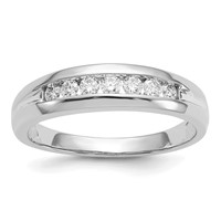 IBGoodman 14K White Gold 0.33 Carat Lab Grown Diamond VS SI+ G+ Seven Stone Complete Men's Ring view 1