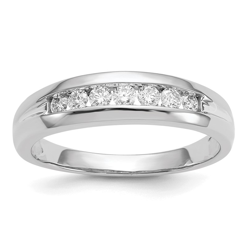 IBGoodman 14k White Gold 1/3 carat Lab Grown Diamond VS/SI+ G+ Seven Stone Complete Men's Ring