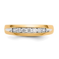 IBGoodman 14K Yellow Gold Ring with White Rhodium 0.33 Carat Lab Grown Diamond VS SI+ G+ Seven Stone Complete Men's view 4
