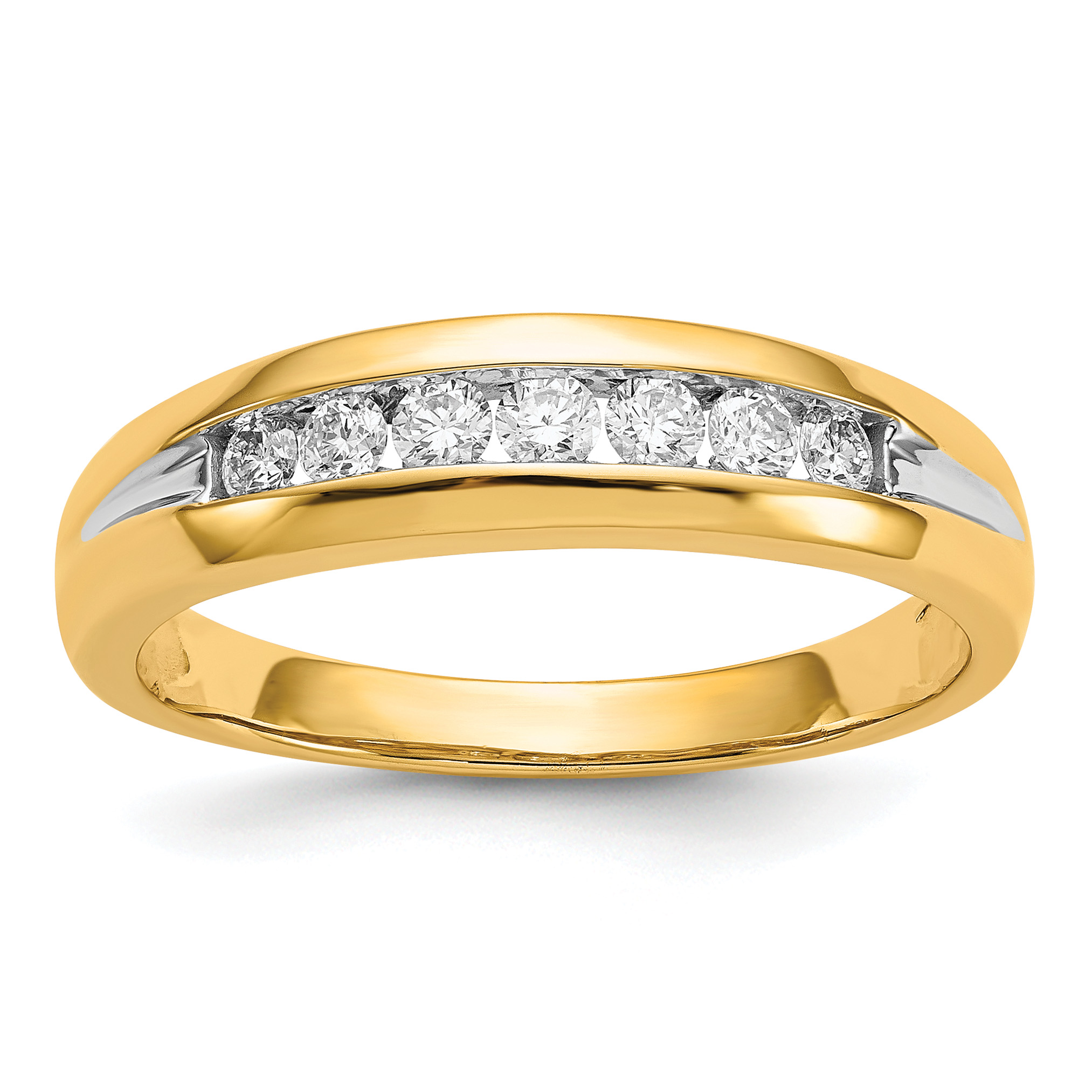 14k w/Rhodium Diamond Mens Channel Ring (RM5780-033-YA)