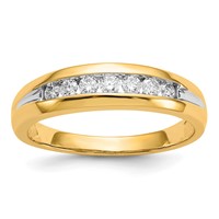 IBGoodman 14K Yellow Gold Ring with White Rhodium 0.33 Carat Lab Grown Diamond VS SI+ G+ Seven Stone Complete Men's view 1