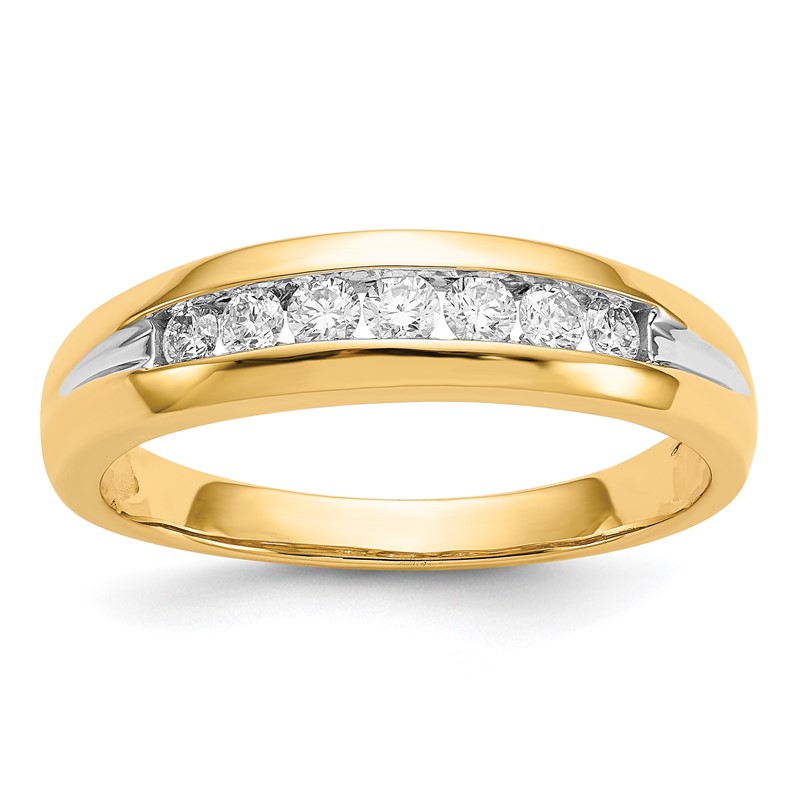 IBGoodman 14k with White Rhodium 1/3 carat Lab Grown Diamond VS/SI+ G+ Seven Stone Complete Men's Ring