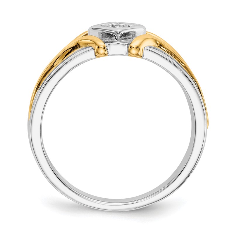 IBGoodman 14k Two-Tone 1/6 carat Lab Grown Diamond VS/SI+ G+ Complete Men's Ring