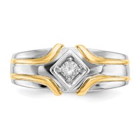 IBGoodman 14K Two-Tone 0.17 Carat Lab Grown Diamond VS SI+ G+ Complete Men's Ring view 4
