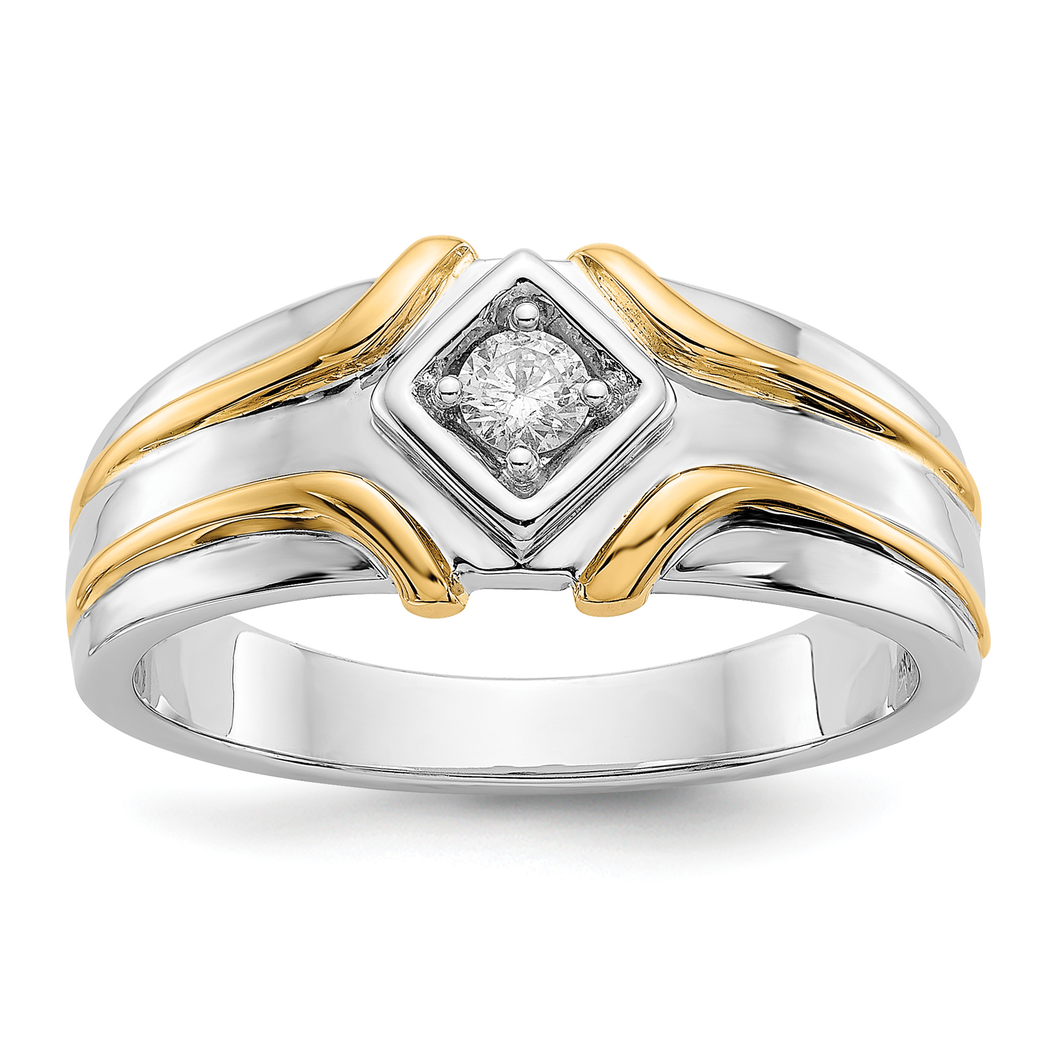 14k Two-tone Diamond Mens Ring (RM5781-016-WYA)