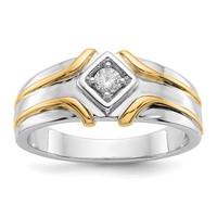 IBGoodman 14K Two-Tone 0.17 Carat Lab Grown Diamond VS SI+ G+ Complete Men's Ring view 1