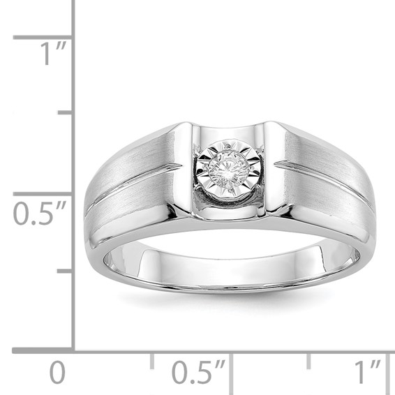 IB Goodman 14k White Gold 1/10 carat Diamond Mens Ring