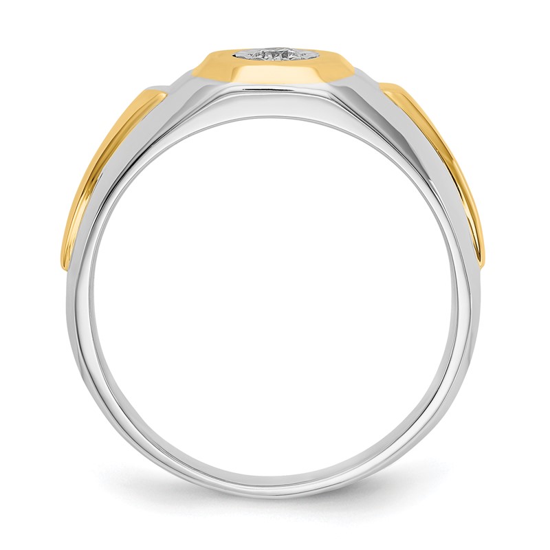 IBGoodman 14k Two-Tone 1/10 carat Lab Grown Diamond VS/SI+ G+ Complete Men's Ring