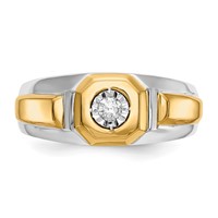 IBGoodman 14K Two-Tone 0.10 Carat Lab Grown Diamond VS SI+ G+ Complete Men's Ring view 4