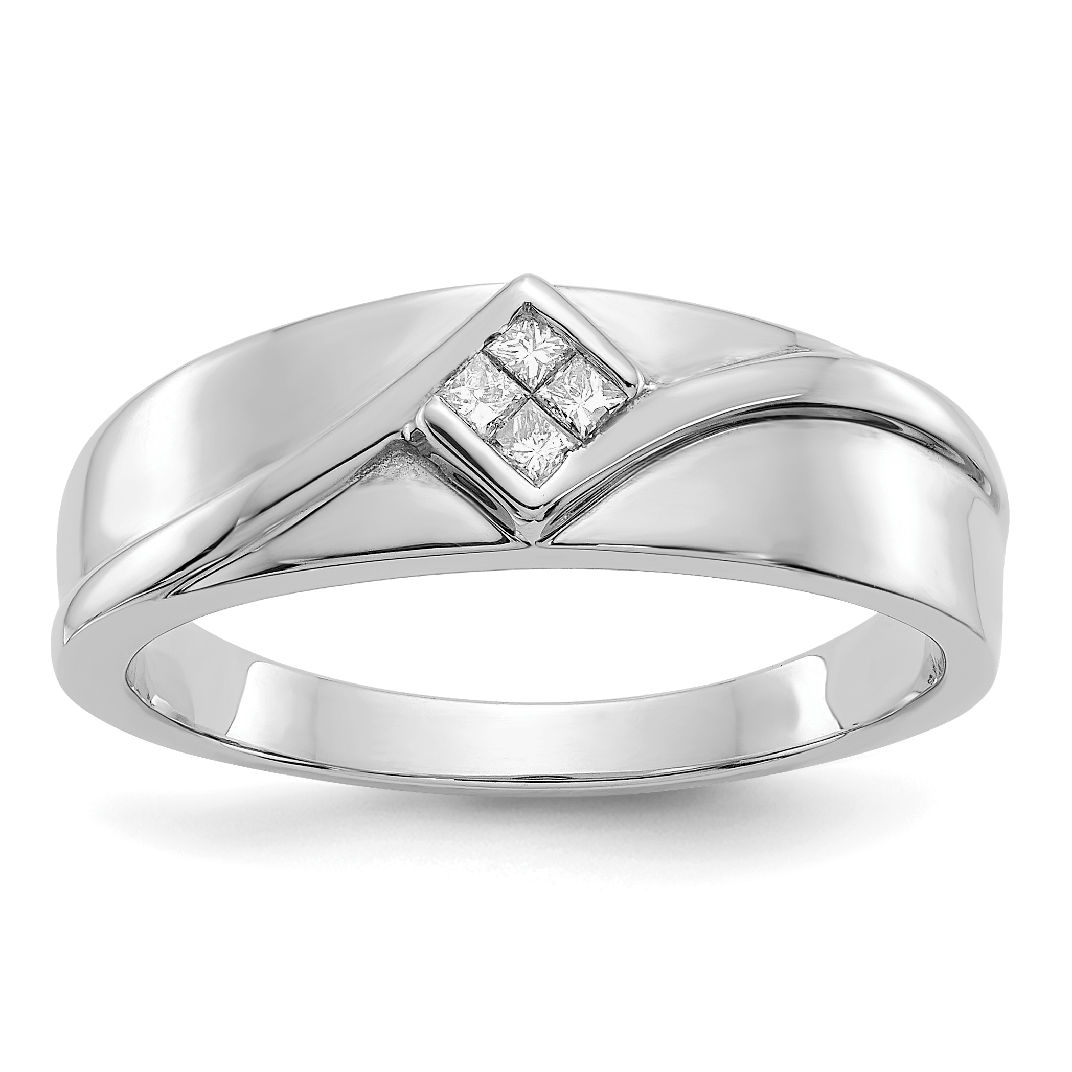 14k White Gold Diamond Mens Ring (RM5786-010-WA)