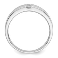 IBGoodman 14K White Gold 0.25 Carat Lab Grown Diamond VS SI+ G+ Complete Polished and Satin Men's Ring view 2