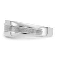 IBGoodman 14K White Gold 0.25 Carat Lab Grown Diamond VS SI+ G+ Complete Polished and Satin Men's Ring view 3