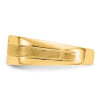 IBGoodman 14K Yellow Gold 0.25 Carat Lab Grown Diamond VS SI+ G+ Complete Polished and Satin Men's Ring view 3