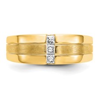IBGoodman 14K Yellow Gold 0.25 Carat Lab Grown Diamond VS SI+ G+ Complete Polished and Satin Men's Ring view 4