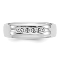 IBGoodman 14K White Gold 0.25 Carat Lab Grown Diamond VS SI+ G+ Complete Men's Band view 4