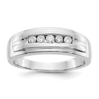 IBGoodman 14K White Gold 0.25 Carat Lab Grown Diamond VS SI+ G+ Complete Men's Band view 1