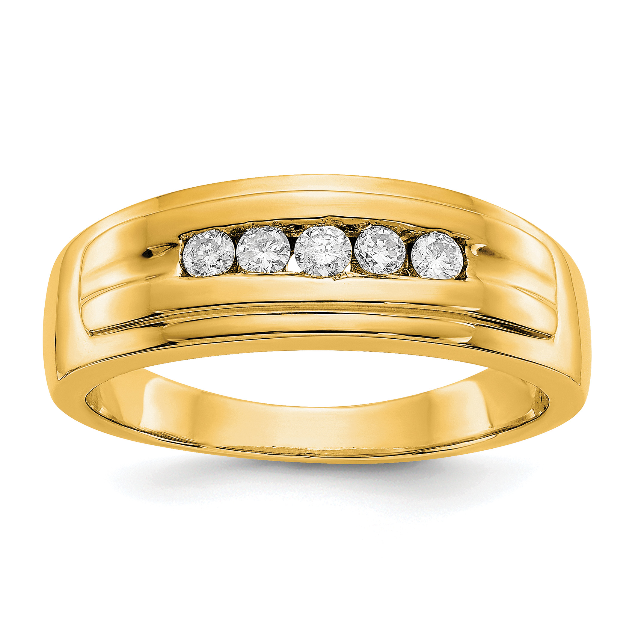 14k Diamond Mens 5-stone Ring (RM5788-025-YA)
