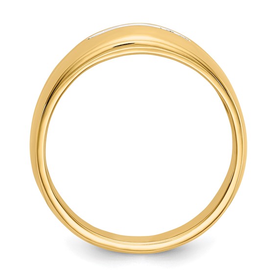 IB Goodman 14k with White Rhodium 1/4 carat Square Diamond 5-stone Mens Channel Ring