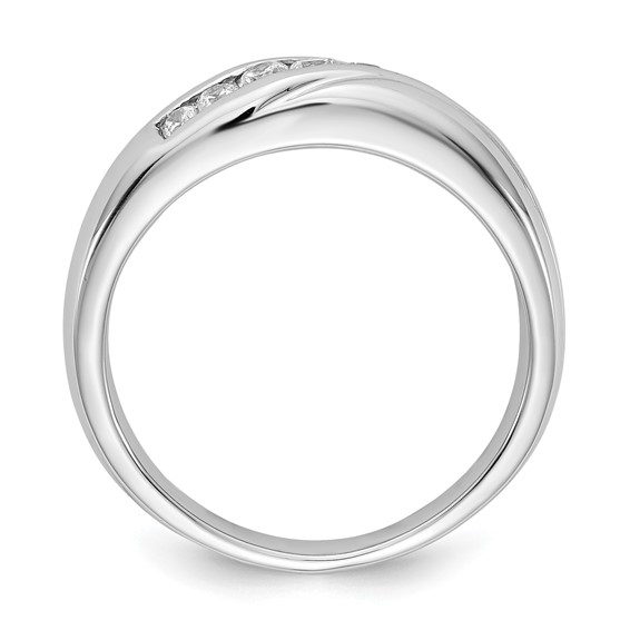 IB Goodman 14k White Gold 1/3 carat Diamond 7-stone Mens Ring