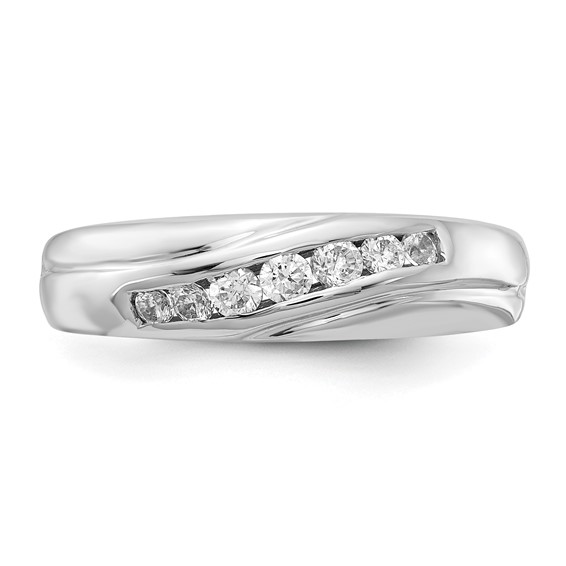 IB Goodman 14k White Gold 1/3 carat Diamond 7-stone Mens Ring