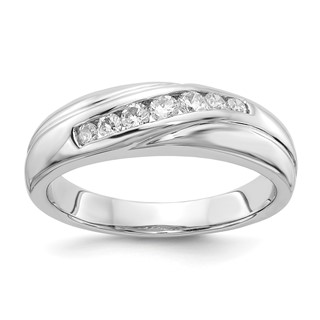 IB Goodman 14k White Gold 1/3 carat Diamond 7-stone Mens Ring