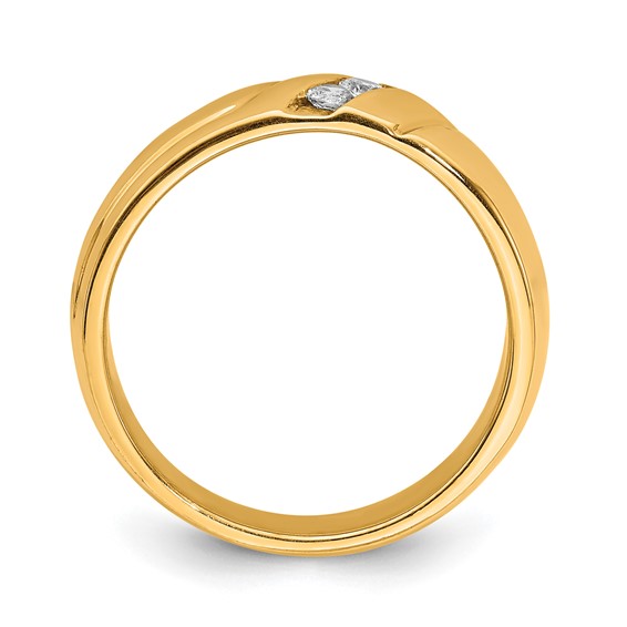 IB Goodman 14k 1/6 carat Diamond 3-stone Mens Ring