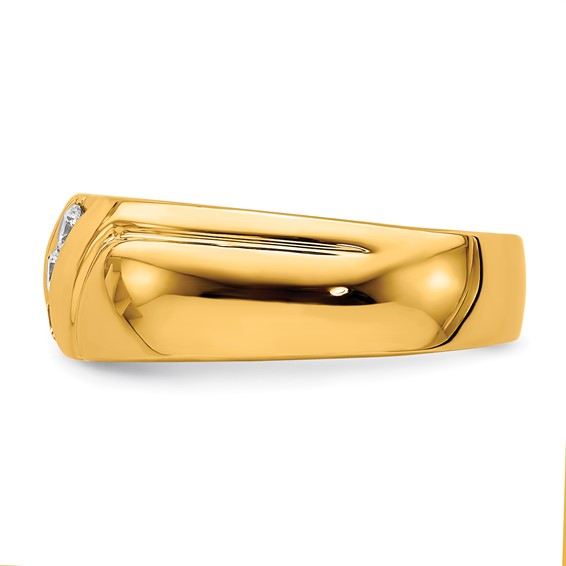 IB Goodman 14k 1/6 carat Diamond 3-stone Mens Ring