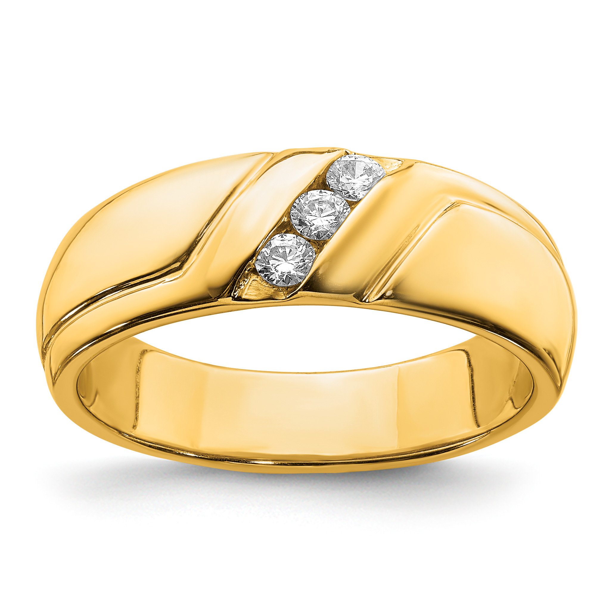 14k Diamond 3-stone Mens Ring (RM5802-016-YA)