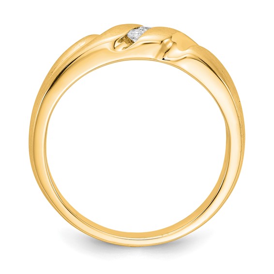 14k Yellow Gold Diamond Mens Ring