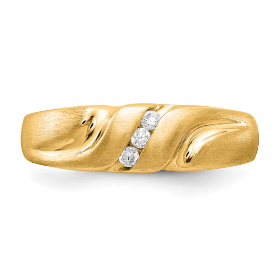 14k Yellow Gold Diamond Mens Ring