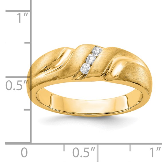 14k Yellow Gold Diamond Mens Ring