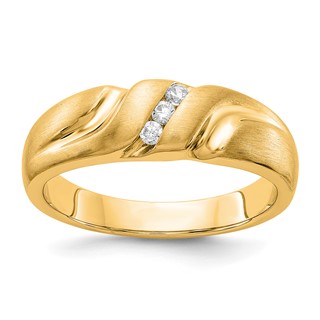 14k Yellow Gold Diamond Mens Ring