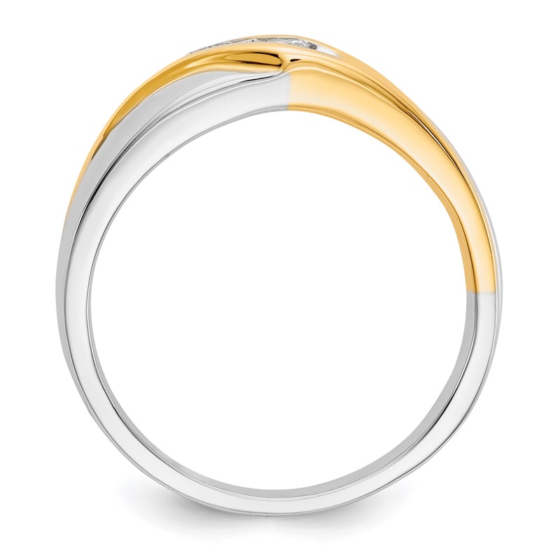 IBGoodman 14k Two-tone 1/6 carat Lab Grown Diamond VS/SI+ G+ Four Stone Complete Men's Ring
