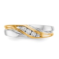 IBGoodman 14K Two-tone 0.17 Carat Lab Grown Diamond VS SI+ G+ Four Stone Complete Men's Ring view 4