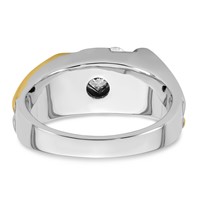 IBGoodman 14K Two-tone 0.50 Carat Lab Grown Diamond VS SI+ G+ Three Stone Complete Men's Ring view 3