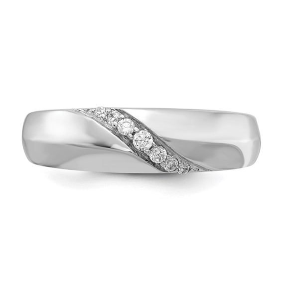 IB Goodman 14k White Gold 1/8 carat 7-stone Diamond Mens Ring