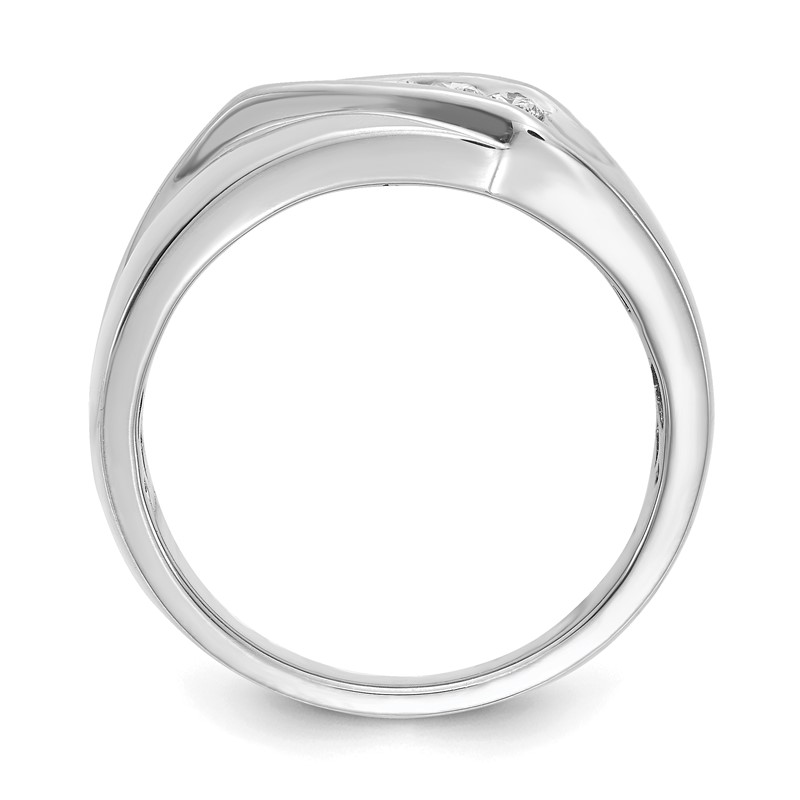 IBGoodman 14k White Gold 1/3 carat Lab Grown Diamond VS/SI+ G+ Five Stone Complete Men's Ring