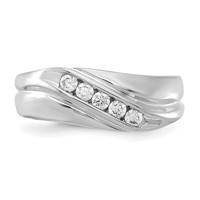 IBGoodman 14K White Gold 0.33 Carat Lab Grown Diamond VS SI+ G+ Five Stone Complete Men's Ring view 4