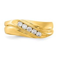 IBGoodman 14K Yellow Gold 0.33 Carat Lab Grown Diamond VS SI+ G+ Five Stone Complete Men's Ring view 4