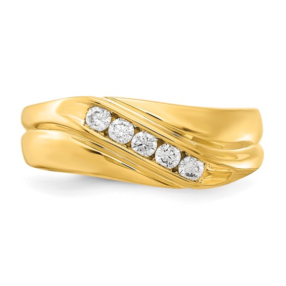 IBGoodman 14k 1/3 carat Lab Grown Diamond VS/SI+ G+ Five Stone Complete Men's Ring