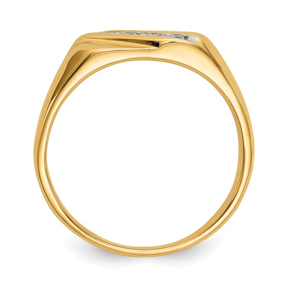 IBGoodman 14k White Gold 1/8 carat Lab Grown Diamond VS/SI+ G+ Six Stone Complete Men's Ring