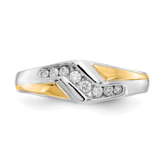 IBGoodman 14k Two-tone 1/4 carat Lab Grown Diamond VS/SI+ G+ Complete Men's Ring
