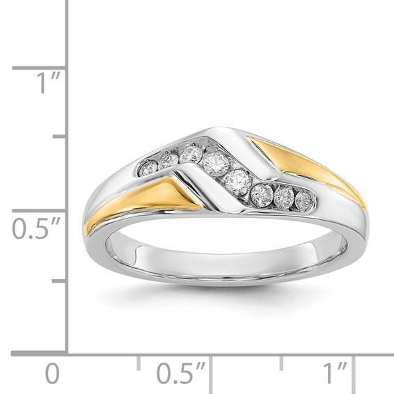 IB Goodman 14k Two-tone 1/4 carat Diamond Mens Ring