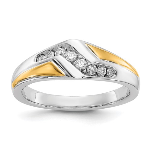 IBGoodman 14K Two-tone 0.25 Carat Lab Grown Diamond VS SI+ G+ Complete Men's Ring