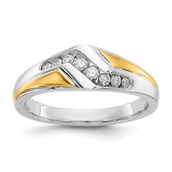 IBGoodman 14k Two-tone 1/4 carat Lab Grown Diamond VS/SI+ G+ Complete Men's Ring